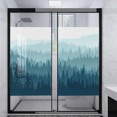 Miniatura 13 de Película de privacidad para ventana color crema azul, calcomanías para ventanas manchadas, adhesivo estático para ventana, adhesivo decorativo