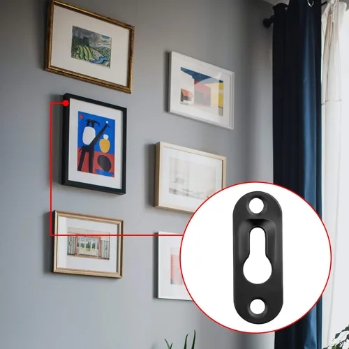 Miniatura 7 de Hotop 40 piezas de percha para cuadro con un solo ojo de cerradura con 80 piezas de tornillos, sujetadores de metal con agujero de cerradura