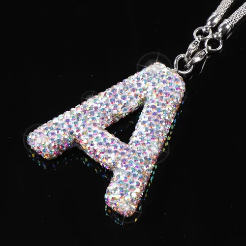Miniatura 2 de ToBeQueen Accesorios colgantes para espejo retrovisor con diamantes de imitación de letra A, decoración de automóvil con diamantes de imitación