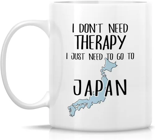 Miniatura 2 de Retreez Divertida taza japonesa de 11 onzas con texto en inglés «Just Need To Go To Japan Tokyo Lover – Sarcasmo Sarcasmo motivacional inspirador