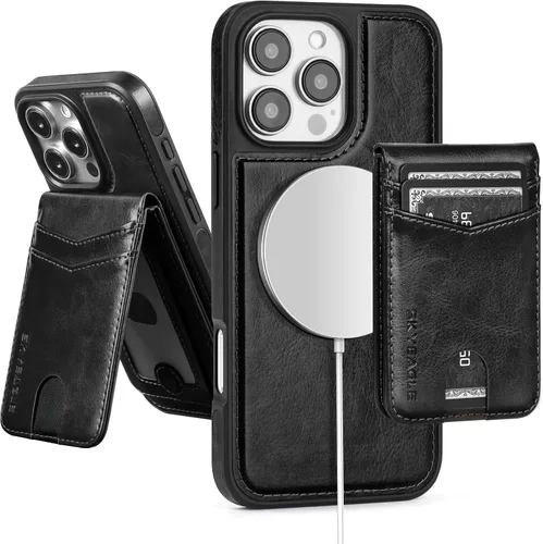 Miniatura 62 de SkyEagle Magsafe - Funda magnética 2 en 1 desmontable para iPhone 11 Pro Max con tarjetero, para mujeres y hombres, piel sintética con bloqueo RFID