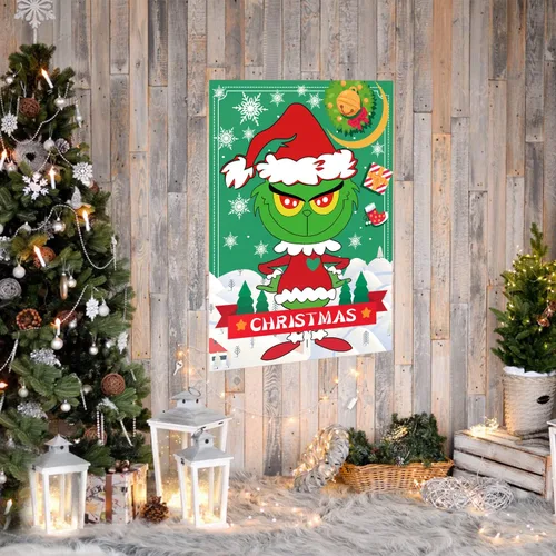 Miniatura 7 de Juegos de Navidad EMPOF - Pin The Heart Juegos de Manualidades Navideñas para Niños y Familias, Linda Decoración de Pared, Artículos de Fiesta