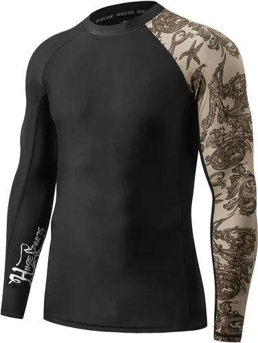 HUGE SPORTS Camiseta de protección contra erupciones de manga larga para hombre UPF 50+ con protección UV, de secado rápido, con costuras de Bosque