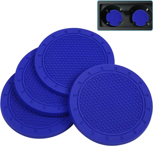 Miniatura 10 de Wisdompro - Posavasos para automóvil, paquete de 4 posavasos de PVC para automóvil, antideslizantes, universales, accesorios interiores de Negro