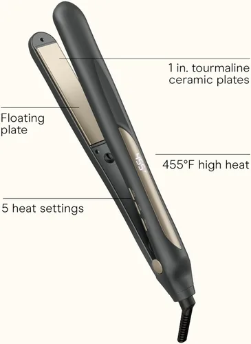 Miniatura 2 de Infiniti PRO CONAIR - Plancha digital de turmalina de cerámica de 1 pulgada, plancha plana de 1 pulgada para alisar o rizar, 5 ajustes de calor