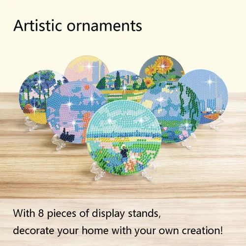 Miniatura 5 de Kits de Arte de Pintura de Diamante Muzagroo Art con Soporte Posavasos de Arte de Diamante Monet Kits de Arte de Diamante para Principiantes