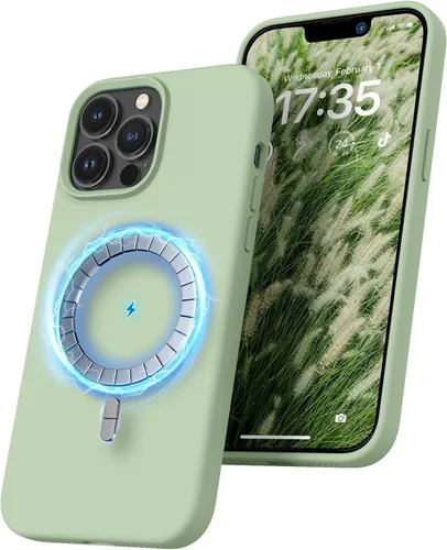 Miniatura 15 de RIZUS - Funda de silicona magnética para iPhone 13 Pro Max [compatible con MagSafe], funda delgada con forro de microfibra antiarañazos, a prueba