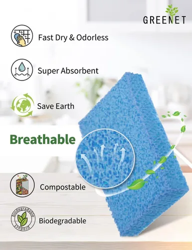 Miniatura 7 de Paquete de 8 esponjas de celulosa emergentes, grandes, comprimidas, ecológicas y sin plástico para cocina, baño y hogar