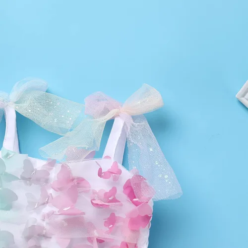 Miniatura 5 de Vestido de cumpleaños para niña, sin mangas, tirantes delgados, vestido de tutú de princesa, vestido de tutú para fiesta de tartas, sesión de fotos