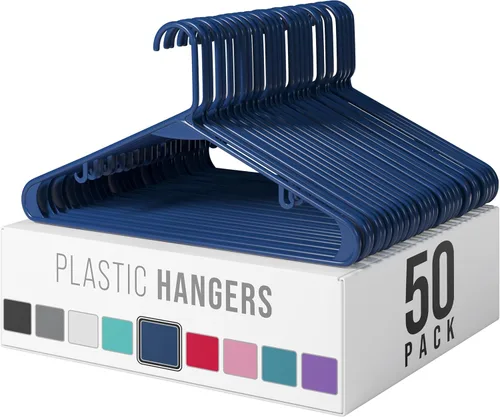 Miniatura 8 de Perchas de plástico, paquete de 50 perchas color aguamarina, son perfectas para colgar abrigos y ahorrar espacio en general para clósets y nuevos