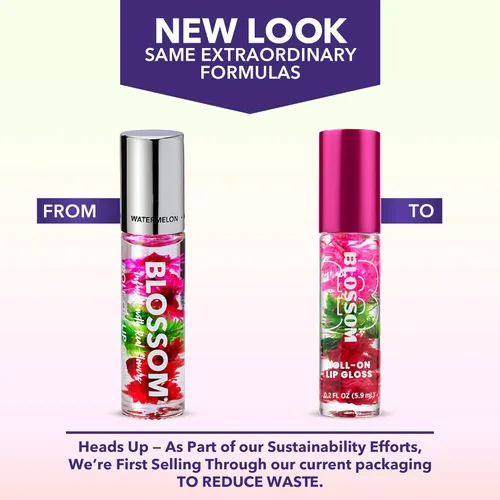 Miniatura 8 de Blossom Brillo Labial Roll on, Aceite Labial Hidratante Transparente Perfumado de Alto Brillo, No Pegajoso, Infundido con Flores Reales, Hecho