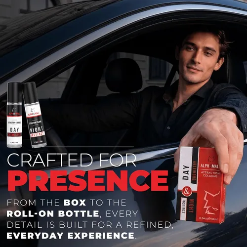 Miniatura 7 de AlphaMale Colonia con infusión de feromonas de día y noche para hombres, paquete de 2 – Fragancia de noche de cuero fresco y almizcle – Fragancia