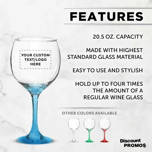 Miniatura 2 de Juego de copas de vino personalizadas para boda Premiere de 20.5 onzas, paquete a granel personalizado, cristalería de restaurante, perfectas