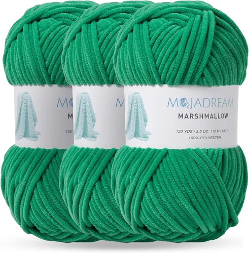 Miniatura 20 de 3PCS 3.5oz Hilo de Chenilla para Mantas Amigurumi: Hilo de Terciopelo Suave para Bebé para Tejer Mantas y Hacer Ganchillo Voluminoso 5# Hilo 3