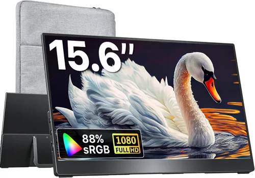 kksmart Monitor portátil de 15.6 pulgadas 1080P FHD 88% sRGB 60Hz, monitor de viaje para laptop, MacBook Surface PC, Xbox PS5, HDMI Dual USB-C VESA
