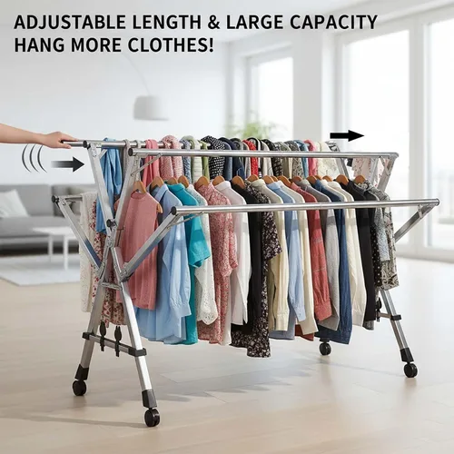 Miniatura 5 de This Heavy Duty Foldable Clothes Drying Rack, Stainless Steel Laundry Drying Rack, Collapsible Garment Rack, Indoor Clothesline, Portable Space