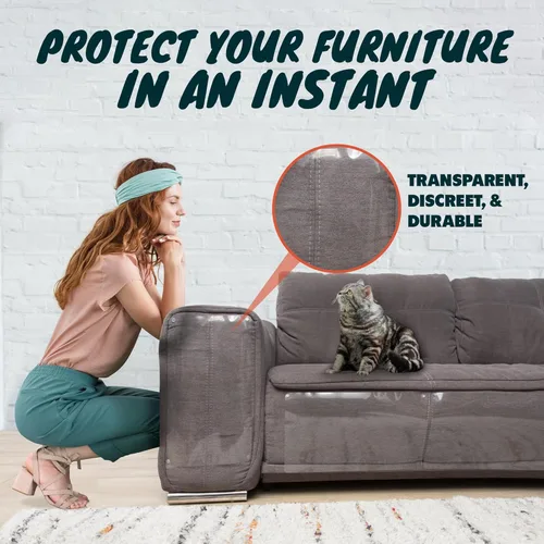 Miniatura 4 de Protector Anti Arañazos para Muebles de FixZilla, Juego de 8 Protectores para Sofá contra las Garras de los Gatos – Detergente Anti Arañazos