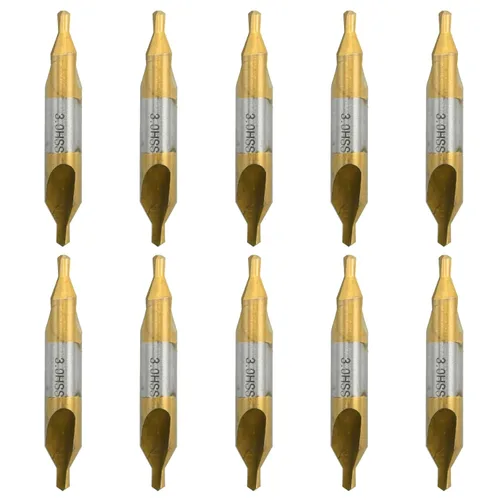 Miniatura 11 de MDEOOSKY Paquete de 10 brocas centrales de 0.069 pulgadas – M2 HSS revestimiento de titanio, avellanado combinado de 60° para torno de precisión