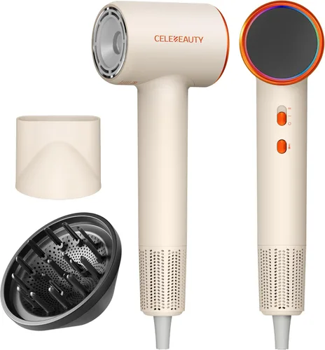 Secador de pelo con difusor magnético y boquilla, 110000 RPM sin escobillas secador de pelo iónico para secado rápido y control de encrespamiento,