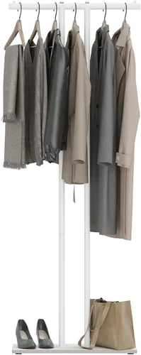 Miniatura 8 de OUTBROS Perchero de metal grande independiente con base de roca, almacenamiento de ropa de pie para interiores, 23.6 pulgadas de ancho, resistente