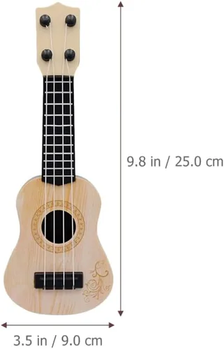 Miniatura 2 de Toddmomy Juguete de ukelele para niños, 9.84 pulgadas, mini instrumento musical de plástico de 4 cuerdas, juguete educativo para niños pequeños