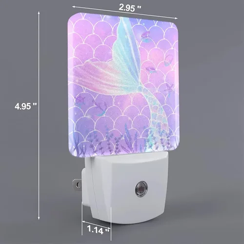 Miniatura 3 de Luz nocturna LED de 2 piezas, luz nocturna de sirena, linda lámpara enchufable, luces nocturnas LED con sensor de atardecer a amanecer, lámpara