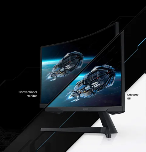 Miniatura 9 de SAMSUNG - Monitor de juegos Odyssey G5 de 32 pulgadas, WQHD (2560 x 1440), 144Hz, curvado, 1ms, HDMI, puerto de pantalla, AMD FreeSync Premium