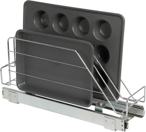 Miniatura 19 de Household Essentials Glidez Organizador de almacenamiento multiusos de acero cromado extraíble/deslizante para uso debajo del gabinete - Diseño de 2