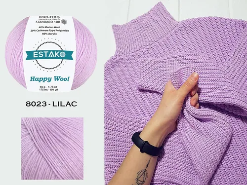 Miniatura 4 de Estako Happy Wool (paquete de 2 madejas) 40% lana merino 20% cachemira tipo poliamida 40% acrílico peso fingering hilo suave para tejer y crochet