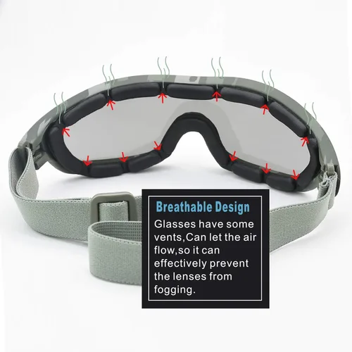 Miniatura 4 de Viriber Gafas de motocicleta - Gafas de protección UV para exteriores, gafas de combate a prueba de polvo Gafas militares
