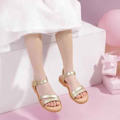 Miniatura 3 de PANDANINJIA Mona - Sandalias planas para niñas pequeñas y pequeñas para niños, bonitas sandalias de vestir con punta abierta, zapatos de verano