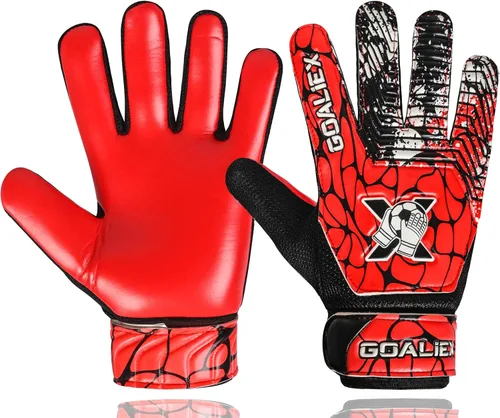 Miniatura 11 de Guantes de portero de fútbol, guantes de portero de fútbol para niños, niños y jóvenes, niños con doble muñeca de 4 mm y palma de súper agarre