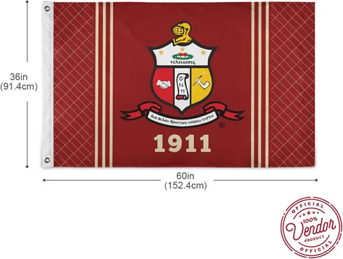 Miniatura 2 de BBGreek Kappa Alpha Psi Fraternity Parafernalia - Bandera grande para colgar en la pared, 3 x 5 pies, diseño con escudo