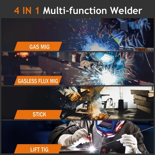 Miniatura 3 de FEMEROL Soldador MIG 110V 4 en 1 Máquina de Soldadura Multiproceso 135A Soldador MIG de Núcleo de Flujo Gas/Sin Gas/Lift TIG/Stick Con Inversor IGBT
