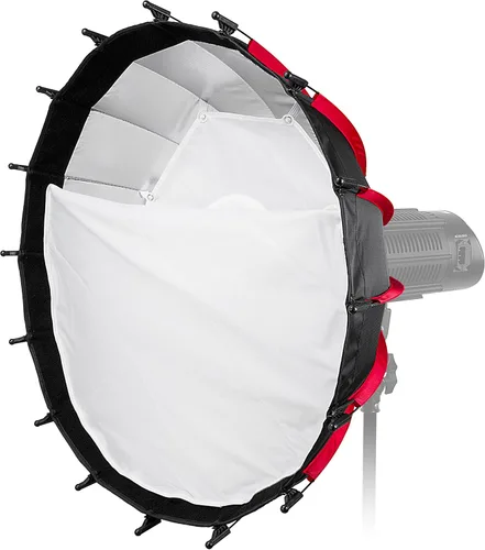 Miniatura 5 de Fotodiox EZ-Pro DLX - Plato de belleza plegable de 24 pulgadas y combinación de caja de luz con inserto Bowens y rejilla, interior reflectante
