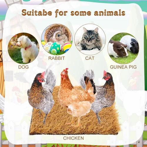 Miniatura 6 de Zhengmy Juego de 12 almohadillas de anidación de pollos, caja nido, almohadillas de anidación lavables para gallinero, alfombra de césped Marrón