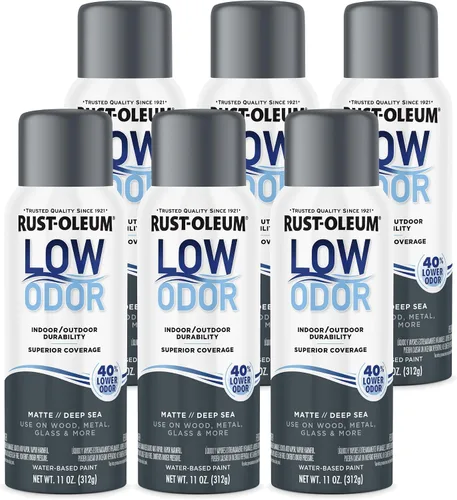 Miniatura 38 de Rust-Oleum Pintura en aerosol prémium de bajo olor, 11 onzas, concha marina brillante, paquete de 6 Seashell