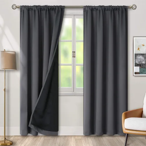 Miniatura 59 de BGment - Cortinas opacas para sala de estar de 63 pulgadas de largo, juego de 2 paneles, cortinas para oscurecer toda la habitación, cortinas