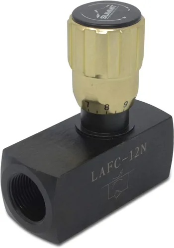 Miniatura 2 de Summit Hydraulics Válvula de control de flujo variable ajustable en línea hidráulica w/flujo de revolución libre, 3/4" NPT