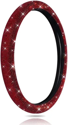 Miniatura 9 de Carwales - Funda para volante de coche con brillantes para mujeres y niñas, 15 pulgadas, universal, de diamantes de imitación de cristal colorido