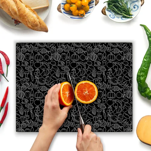 Miniatura 25 de Tabla de cortar de vidrio Kitchenville 16"x12": Protector de encimera de vidrio templado para cocina - Duradero - Resistente a los arañazos, a