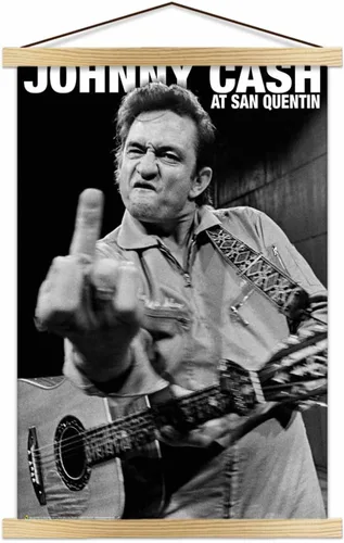 Miniatura 5 de Scorpio Posters Johnny Cash - Mini póster de San Quentin, con licencia oficial, 11 x 17 pulgadas, con soporte para póster de madera negra