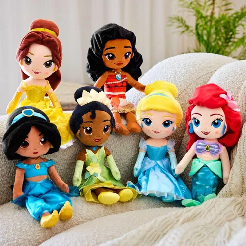 Miniatura 4 de Disney Store - Muñeca oficial de princesa de Disney en peluche, Tiana, mediana 14 pulgadas, de peluche suave con características bordadas, juguetes