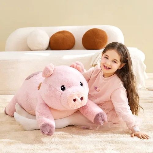 Miniatura 3 de IKASA Juguete de peluche de cerdo gigante, juguetes grandes de 30 pulgadas, regalos para niños, niñas, niños, novia y niños