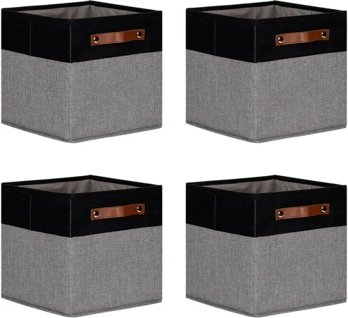 Miniatura 23 de DULLEMELO Cajas de almacenamiento para estantes, almacenamiento de armario, contenedores resistentes para organización del hogar para regalos
