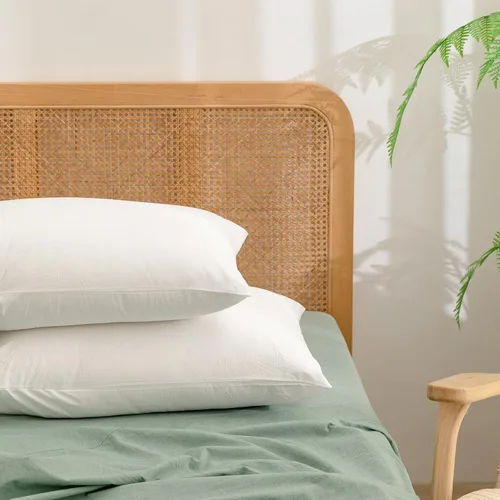 Miniatura 24 de BESTOUCH 100% Algodón Lavado Funda de Almohada para Cabello y Piel, Sensación de Lino, Suave, Cómoda, Transpirable, Juego de 2 Fundas de Almohada
