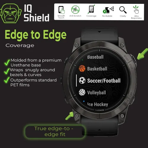 Miniatura 4 de IQShield Paquete de 6 protectores de pantalla para Garmin Fenix 7/7 Pro (solar/zafiro solar) (1.850 in) / Epix (Gen 2) / Epix Pro (1.772 pulgadas)