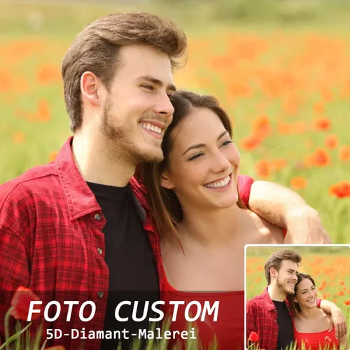 Miniatura 7 de EGUEGU Kits de pintura artística de diamantes personalizados para adultos – Pintura de perforación personalizada 5D para hacer tu propia foto
