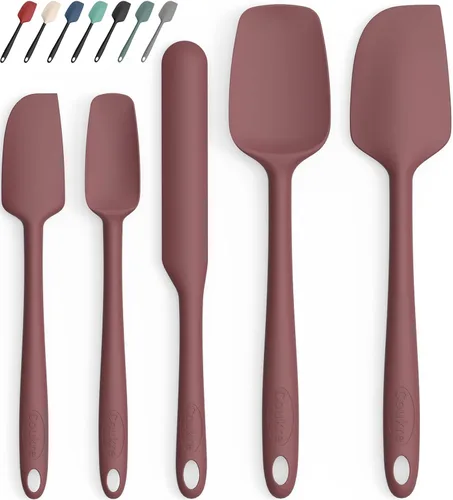 Miniatura 14 de Coukre Juego de 5 espátulas de silicona, resistentes a altas temperaturas, silicona de grado alimenticio, aptas para lavavajillas, para hornear