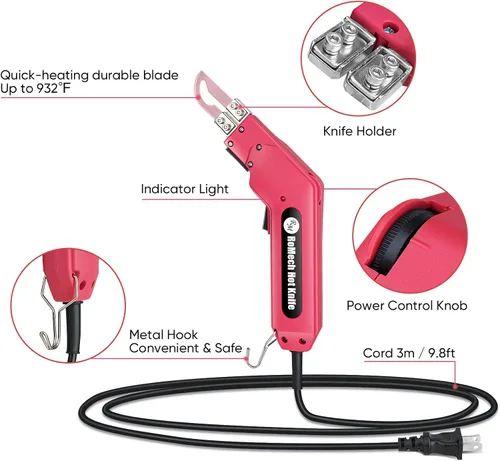 Miniatura 3 de ROMECH Foam Cutter Pro Cuchillo Eléctrico Caliente, Kit de Herramientas de Corte de Espuma de Poliestireno de 100W - con Estuche de Servicio Pesado